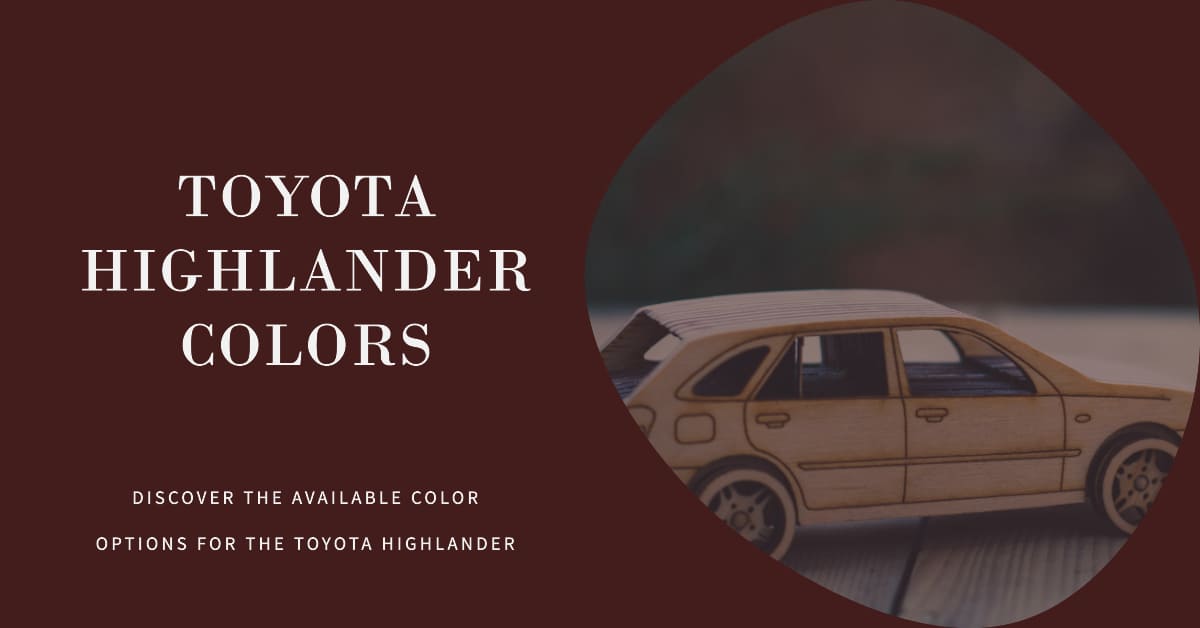 Toyota Highlander Colors